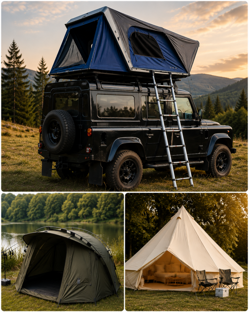 Riparazione tende da tetto auto, glamping, teepee, yurte e tarp bushcraft